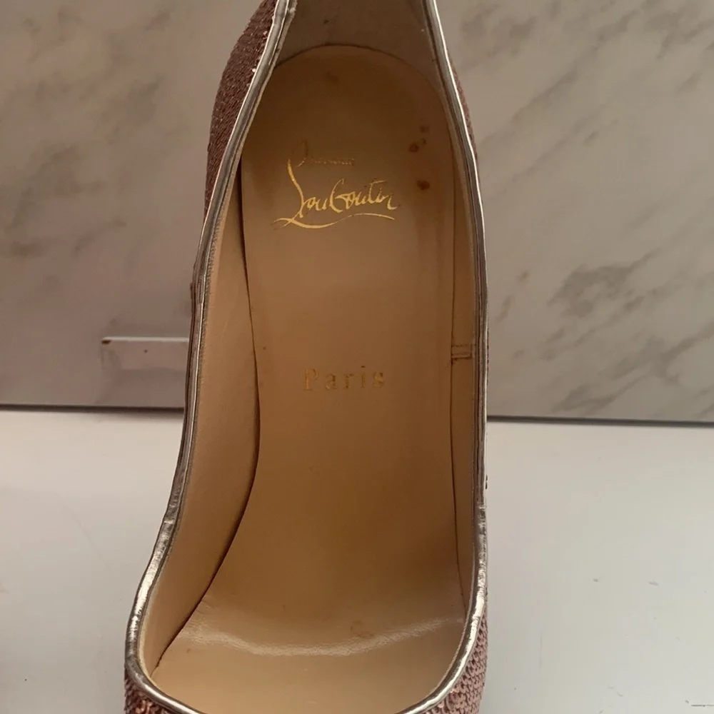 So Kate 120 Christian Louboutin sequins metallic rose gold - Picture 9 of 10